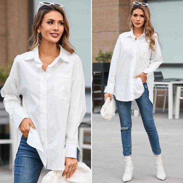blouses women 2021 fashion asymmetrical blouses celmia lapel shirts casual solid long sleeve buttons ladies loose blusas 5xl, White
blouses women 2021 fashion asymmetrical blouses celmia lapel shirts casual solid long sleeve buttons ladies loose blusas 5xl, White