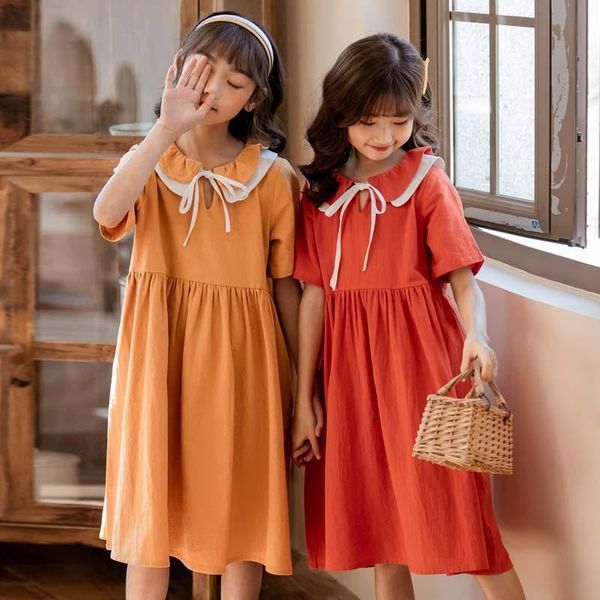 summer knee length dresses for girl children wear doll collar cute dress teens school clothes meisje jurk girl's, Red;yellow
summer knee length dresses for girl children wear doll collar cute dress teens school clothes meisje jurk girl's, Red;yellow
