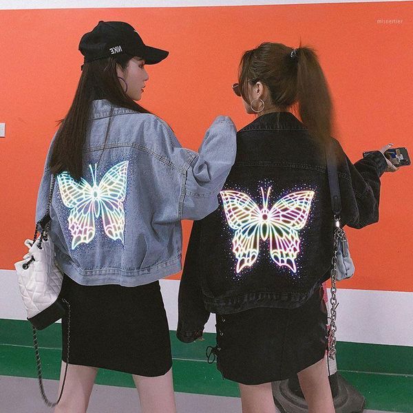 women denim jacket trendy butterfly sequin pattern fashion loose short lady casual outwear coat women's jackets, Black;brown
women denim jacket trendy butterfly sequin pattern fashion loose short lady casual outwear coat women's jackets, Black;brown
