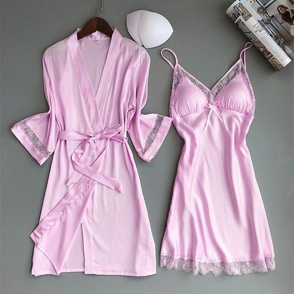 women's sleepwear satin silk pajamas women robe suit loose nightdress kimono bathrobe gown intimate lingerie nighties, Black;red
women's sleepwear satin silk pajamas women robe suit loose nightdress kimono bathrobe gown intimate lingerie nighties, Black;red