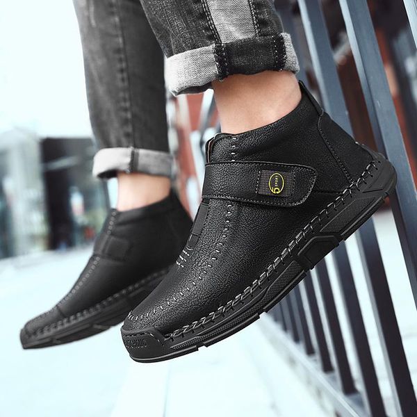boots men ankle high leather men's shoes outdoor fashion retro sneakers casual flats big size 48, Black
boots men ankle high leather men's shoes outdoor fashion retro sneakers casual flats big size 48, Black