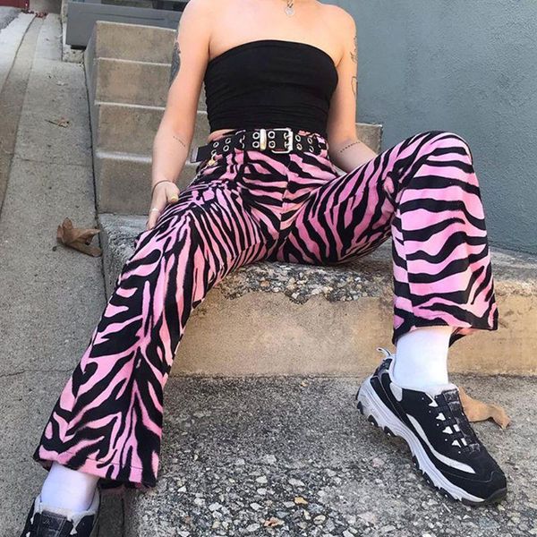 women pink zebra striped animal print straight pants high waist micro flared bell bottom trousers harajuku hip hop punk casual s women', Black;white
women pink zebra striped animal print straight pants high waist micro flared bell bottom trousers harajuku hip hop punk casual s women', Black;white