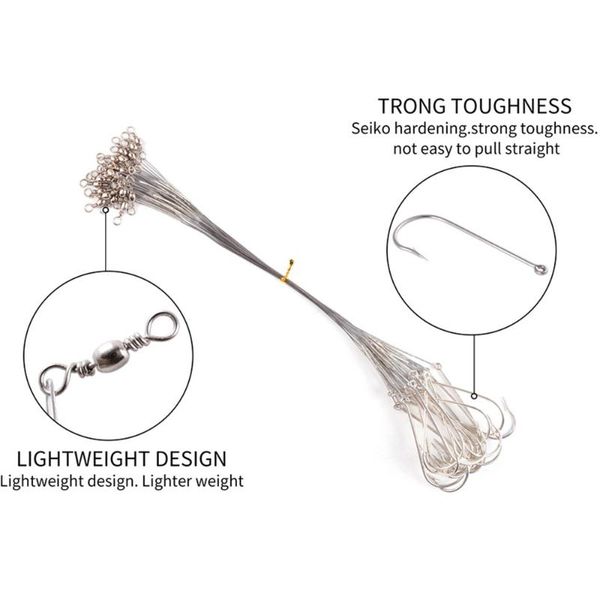 fishing hooks 10pcs leader wire anti bite steel with swivel hook fish lure bait rigs saltwater freshwater tackle
fishing hooks 10pcs leader wire anti bite steel with swivel hook fish lure bait rigs saltwater freshwater tackle