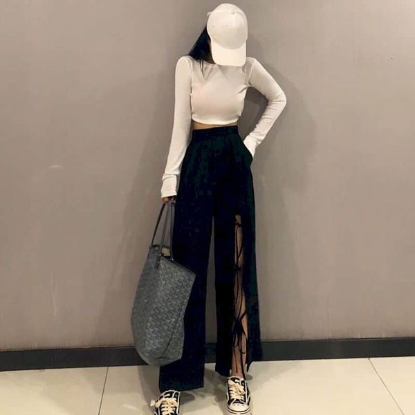 women's pants & capris wide leg pants, high waist trousers, ultra-thin straps, leisure belts, fashion retail, 2021, Black;white
women's pants & capris wide leg pants, high waist trousers, ultra-thin straps, leisure belts, fashion retail, 2021, Black;white