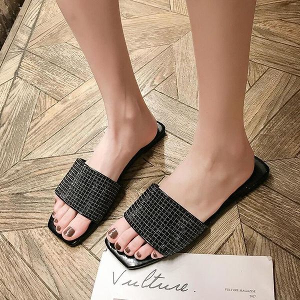 womens slippers flat bottom water drill a word drag fashion sequins crystal square head outdoor indoor slippers, Black
womens slippers flat bottom water drill a word drag fashion sequins crystal square head outdoor indoor slippers, Black