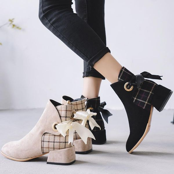boots autumn and winter net red thin 2021 ankle bow british style short women's wild, Black
boots autumn and winter net red thin 2021 ankle bow british style short women's wild, Black
