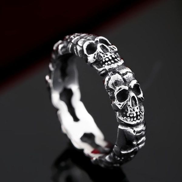 cluster rings retro crack skull ring for men stainless steel biker punk couple fashion jewelry gift, Golden;silver
cluster rings retro crack skull ring for men stainless steel biker punk couple fashion jewelry gift, Golden;silver