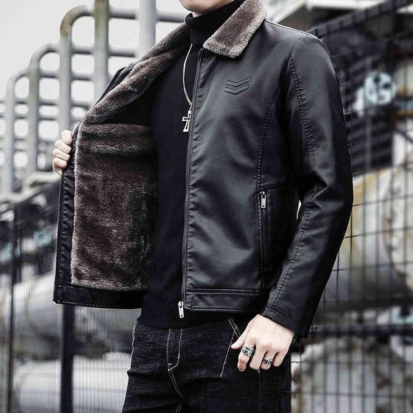 men's leather & faux leather jacket, integrated thick veet youth autumn and winter, novel, direct shipment, Black
men's leather & faux leather jacket, integrated thick veet youth autumn and winter, novel, direct shipment, Black