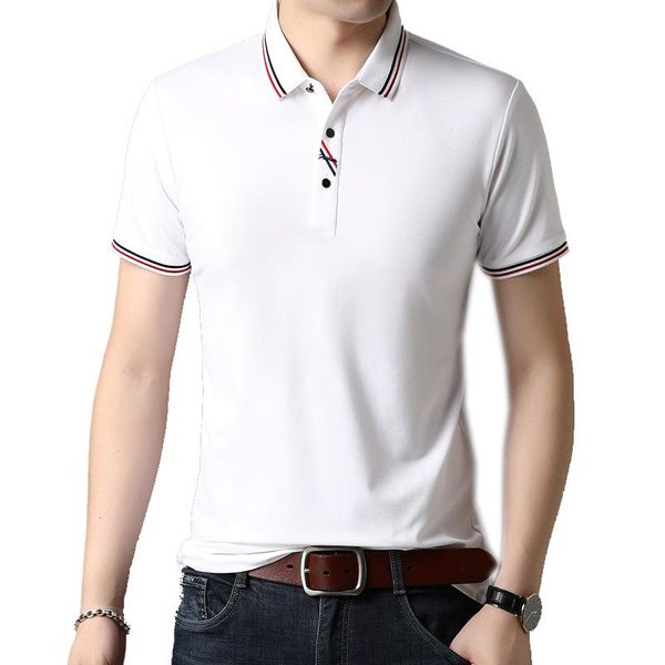men's polos mens shirt brand logo silk short sleeve for summer stripes business smart fashion casual a07161133, White;black
men's polos mens shirt brand logo silk short sleeve for summer stripes business smart fashion casual a07161133, White;black