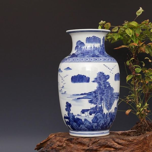 vases qing kangxi's handpainted blue and white landscape vase antique porcelain ancient collection
vases qing kangxi's handpainted blue and white landscape vase antique porcelain ancient collection