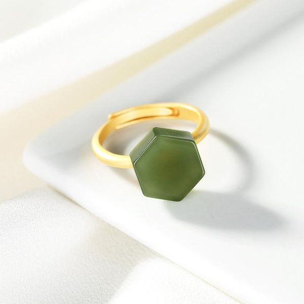 cluster rings 925 sterling silver ring hetian jade geometric hexagon open fine jewelry for women original design simple trendy ethnic, Golden;silver
cluster rings 925 sterling silver ring hetian jade geometric hexagon open fine jewelry for women original design simple trendy ethnic, Golden;silver
