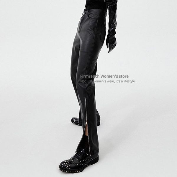 women's pants & capris firmranch black pu leather for women zippered bottom cool high-waisted chaparajos fall/winter straight leg, Black;white
women's pants & capris firmranch black pu leather for women zippered bottom cool high-waisted chaparajos fall/winter straight leg, Black;white