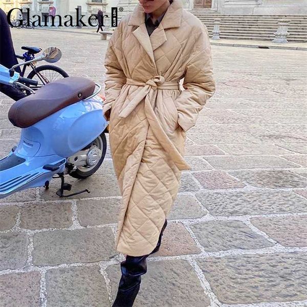 glamaker casual rhombus printed women winter parka long deep pockets straight coat female tailored collar winter outerwear 211007, Black
glamaker casual rhombus printed women winter parka long deep pockets straight coat female tailored collar winter outerwear 211007, Black