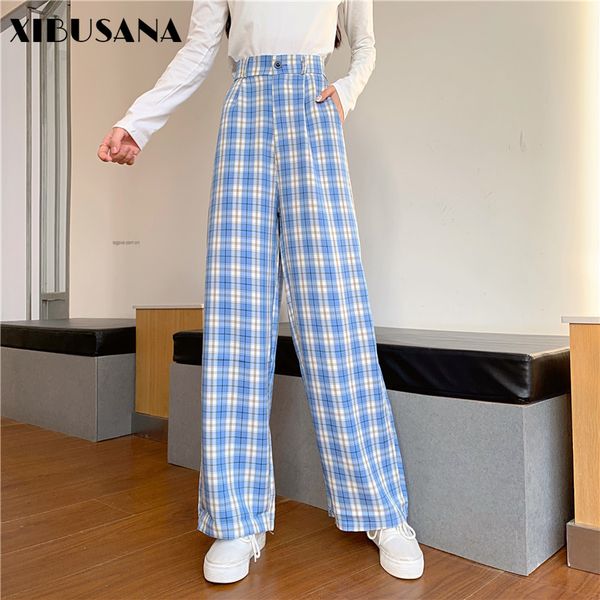 women chiffon wide leg pants spring summer female high waist loose casual plaid pant long trouser streetwear plus size 4xl 210423, Black;white
women chiffon wide leg pants spring summer female high waist loose casual plaid pant long trouser streetwear plus size 4xl 210423, Black;white