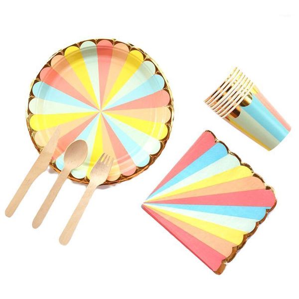 colorful stripe party supplies paper plates cups napkins wooden knife fork spoon disposable tableware for birthday dinnerware
colorful stripe party supplies paper plates cups napkins wooden knife fork spoon disposable tableware for birthday dinnerware