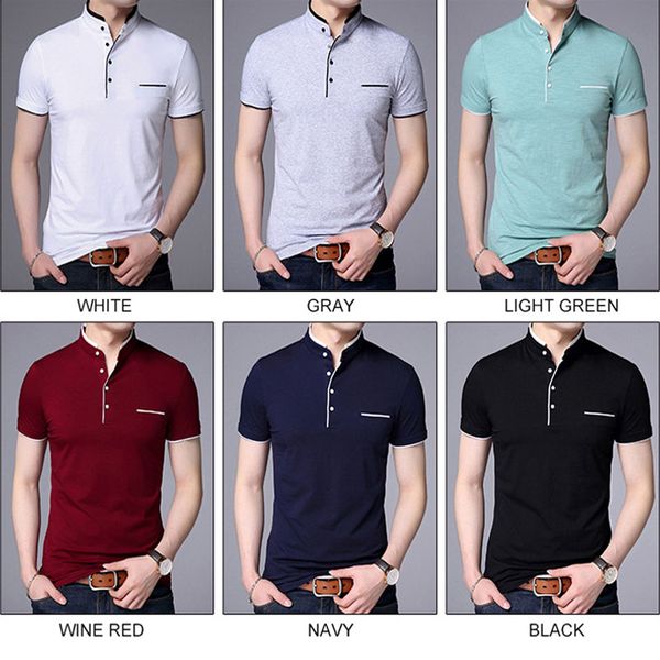 men's polos clothing t shirt all-match style lapel stitching business casual solid male short sleeve pure cotton color, White;black
men's polos clothing t shirt all-match style lapel stitching business casual solid male short sleeve pure cotton color, White;black