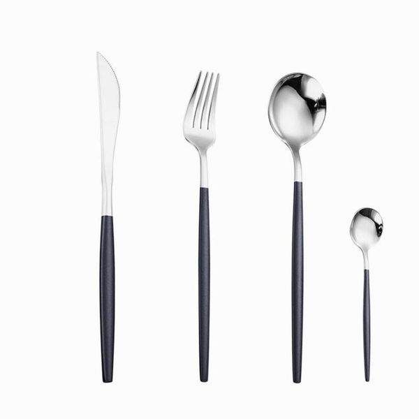 dinnerware sets black silver stainless steel spoon fork knife set travel cutlery for weddings restaurants dinner portable tableware
dinnerware sets black silver stainless steel spoon fork knife set travel cutlery for weddings restaurants dinner portable tableware