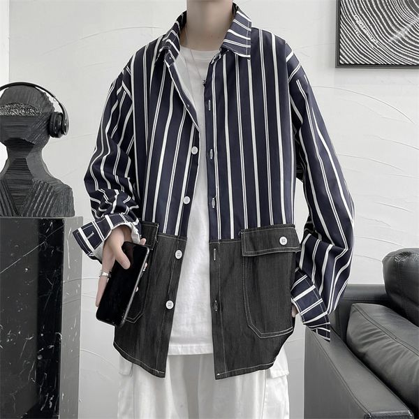 men's jackets blusa masculina de outono, camisa listrada com gola z73t, Black;brown
men's jackets blusa masculina de outono, camisa listrada com gola z73t, Black;brown