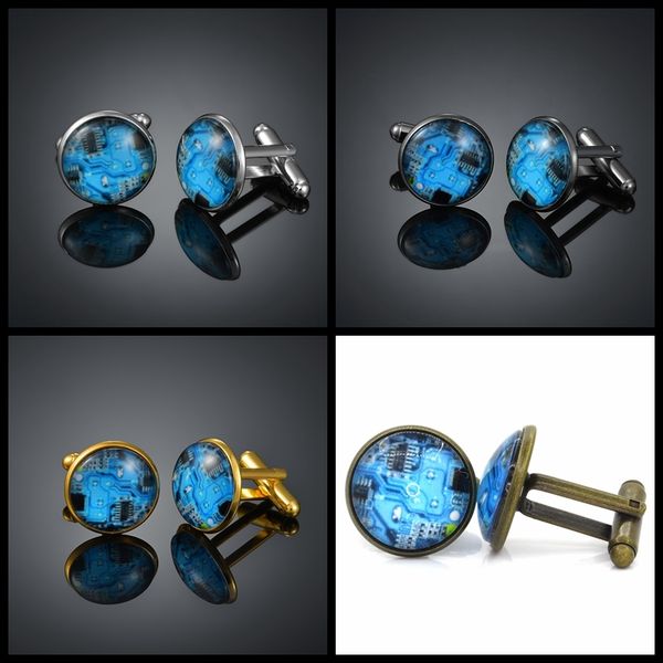 copper circuit board electronic four color metal glass men's french shirt cufflinks, Silver
copper circuit board electronic four color metal glass men's french shirt cufflinks, Silver