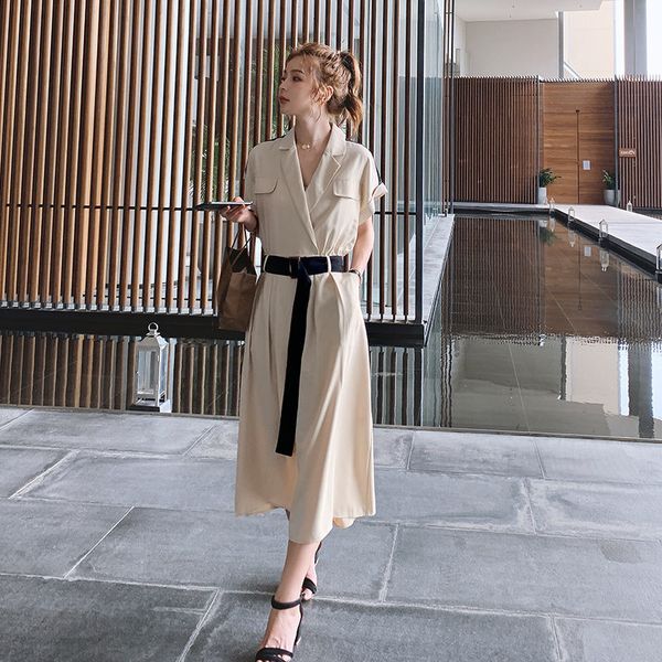 summer shirt design young female thin belt short sleeve dress professional clothes work k233 lyi4, Black;gray
summer shirt design young female thin belt short sleeve dress professional clothes work k233 lyi4, Black;gray