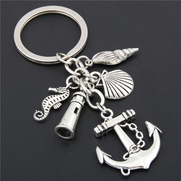 10pcbeach keychain fish anchor lighthouse seashell seahorse charms keyring jewelry summer gift e1641, Silver
10pcbeach keychain fish anchor lighthouse seashell seahorse charms keyring jewelry summer gift e1641, Silver