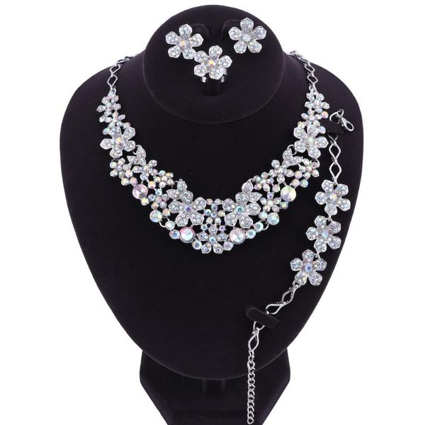 earrings & necklace silver plated crystal rhinestones flower shaped bracelet ring set african bridal jewelry sets
earrings & necklace silver plated crystal rhinestones flower shaped bracelet ring set african bridal jewelry sets