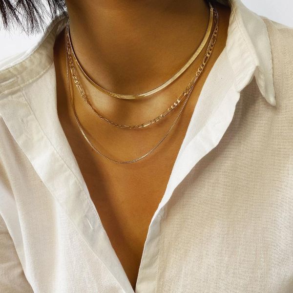 punk style multi-layer snake bone box chain necklace metal mix and match simple neckchain ladies summer party accessories chokers, Golden;silver
punk style multi-layer snake bone box chain necklace metal mix and match simple neckchain ladies summer party accessories chokers, Golden;silver