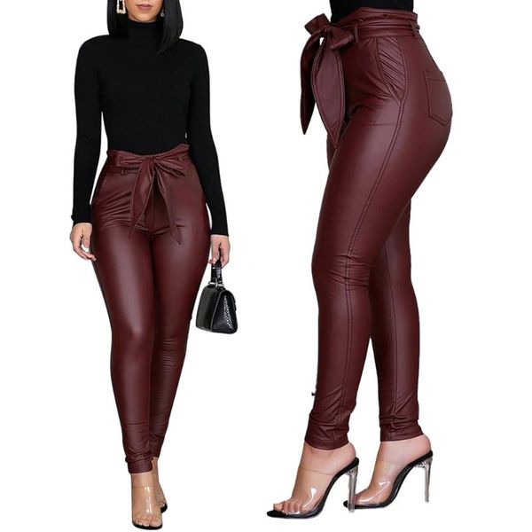 women's pants & capris high waist skinny womens trousers soft supple faux leather leggings ankle length pencil with bow tie detailed, Black;white
women's pants & capris high waist skinny womens trousers soft supple faux leather leggings ankle length pencil with bow tie detailed, Black;white