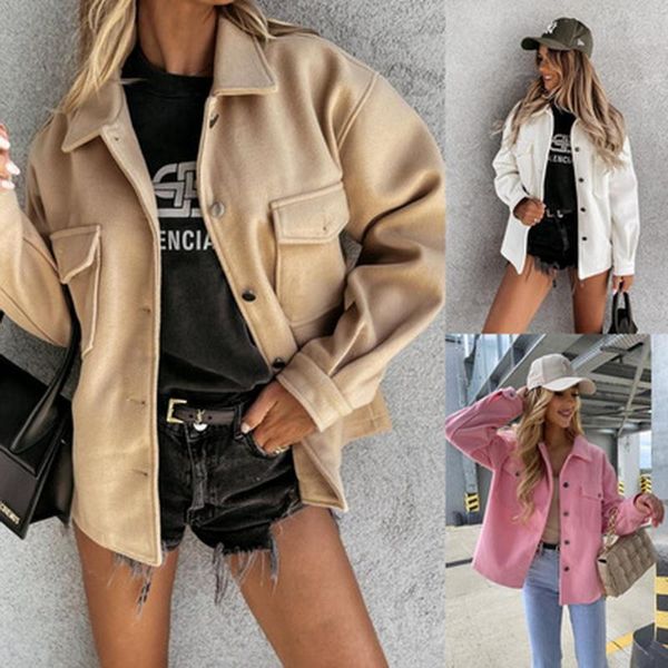 women's wool & blends ladies long coats woman 2021 autumn winter fashion solid color single-breasted woolen coat casual oversize abrig, Black
women's wool & blends ladies long coats woman 2021 autumn winter fashion solid color single-breasted woolen coat casual oversize abrig, Black