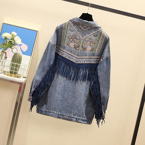 women's jackets plus size s-5xl rivet tassel loose jean female bow long sleeve flower embroidery denim coats chaqueta mujer 4093, Black;brown
women's jackets plus size s-5xl rivet tassel loose jean female bow long sleeve flower embroidery denim coats chaqueta mujer 4093, Black;brown