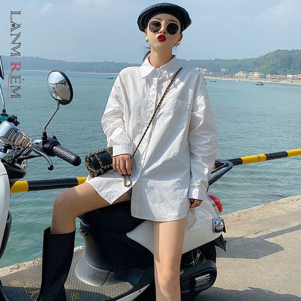 women white big size split single breasted blouse lapel long sleeve shirt fashion tide spring autumn 2f0111 210507
women white big size split single breasted blouse lapel long sleeve shirt fashion tide spring autumn 2f0111 210507