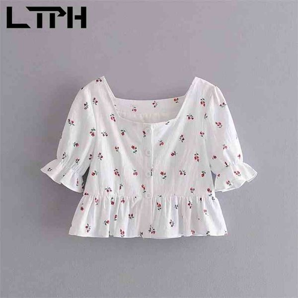 ltph vintage floral womens and blouses square collar ruffles short puff sleeve women casual shirt summer 210423, White
ltph vintage floral womens and blouses square collar ruffles short puff sleeve women casual shirt summer 210423, White