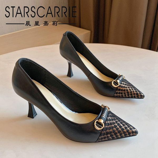 dress shoes 2021 summer first-layer cowhide high-heeled korean version of the female pointed shallow breathable single shoe, Black
dress shoes 2021 summer first-layer cowhide high-heeled korean version of the female pointed shallow breathable single shoe, Black
