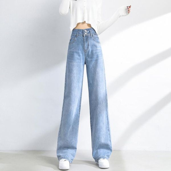women's jeans cotton wide-leg pants high waist slimming 2021 spring light color loose draggle-tail trousers trendy ins, Blue
women's jeans cotton wide-leg pants high waist slimming 2021 spring light color loose draggle-tail trousers trendy ins, Blue