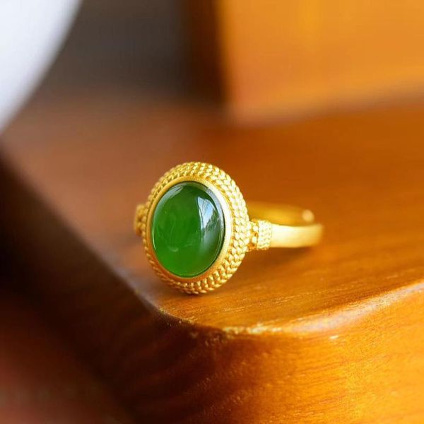 cluster rings ancient gold craftsmanship inlaid natural hetian jasper oval floor flower simple personality ladies open adjustable ring, Golden;silver
cluster rings ancient gold craftsmanship inlaid natural hetian jasper oval floor flower simple personality ladies open adjustable ring, Golden;silver