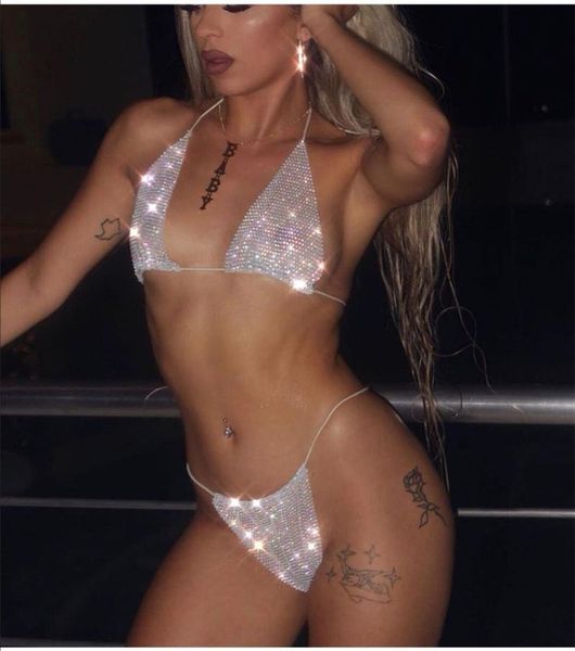 foreign trade women's super particles rhinestones chest triangle flash diamond bikini swimwear two-piece suits
foreign trade women's super particles rhinestones chest triangle flash diamond bikini swimwear two-piece suits