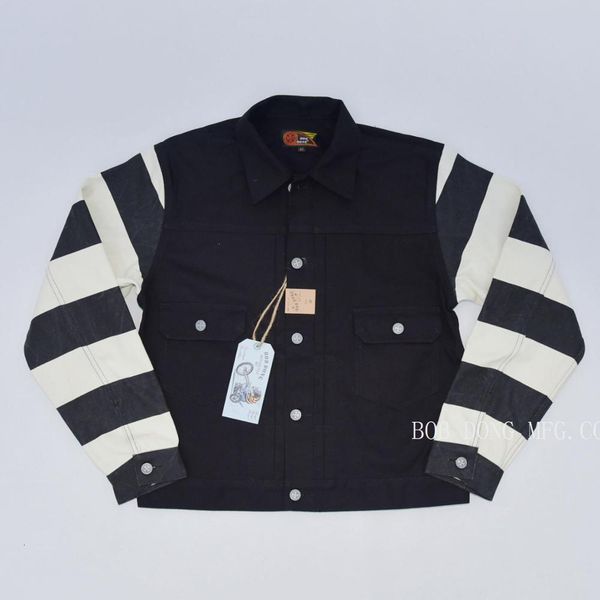 downs bob dong patchwork prison stripe canvas jacket rod motorcycle rugged style 507xx, Black
downs bob dong patchwork prison stripe canvas jacket rod motorcycle rugged style 507xx, Black
