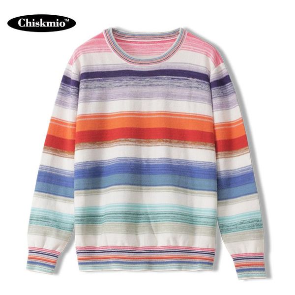 women's sweaters rainbow striped knitted sweater women loose o-neck pullover sweet style ladies autumn/winter bottoming knitwear haraj, White;black
women's sweaters rainbow striped knitted sweater women loose o-neck pullover sweet style ladies autumn/winter bottoming knitwear haraj, White;black