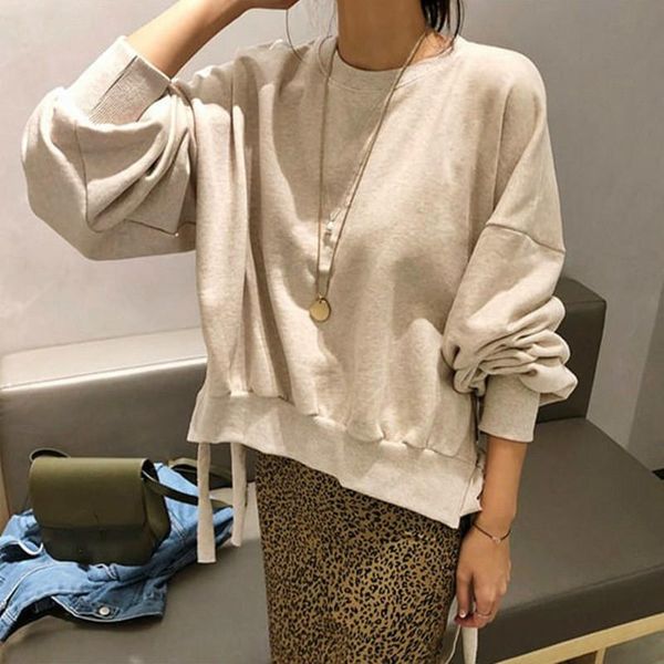 women's hoodies & sweatshirts lanmrem 2021 spring solid color o-neck long sleeve sweatshirt women streetwear loose casual pullover tid, Black
women's hoodies & sweatshirts lanmrem 2021 spring solid color o-neck long sleeve sweatshirt women streetwear loose casual pullover tid, Black