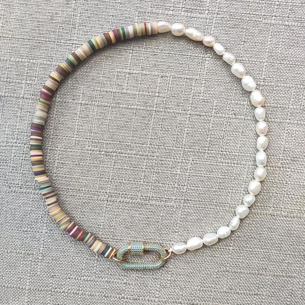 handmade fashion spiral buckle pendant necklace colorful silicone freshwater pearl stitching choker for women charm accessories chokers, Golden;silver
handmade fashion spiral buckle pendant necklace colorful silicone freshwater pearl stitching choker for women charm accessories chokers, Golden;silver