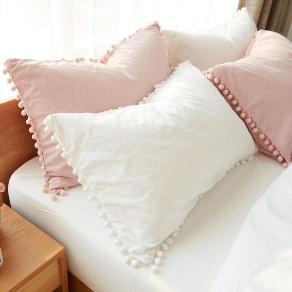 pillow case plain simple white washed cotton pillowcase girls dormitory summer students pure pigment color hair ball fringed pink
pillow case plain simple white washed cotton pillowcase girls dormitory summer students pure pigment color hair ball fringed pink