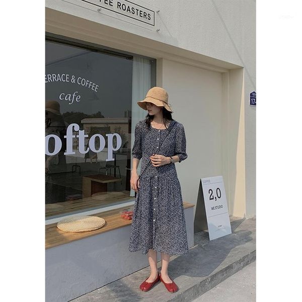 two piece dress soul 2021 summer floral square neck korean loose high waist a-line medium length, White
two piece dress soul 2021 summer floral square neck korean loose high waist a-line medium length, White