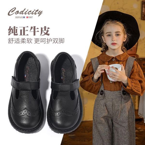children' leather shoes 2021 spring and autumn soft sole black baby show girls'single flat, Black;grey
children' leather shoes 2021 spring and autumn soft sole black baby show girls'single flat, Black;grey