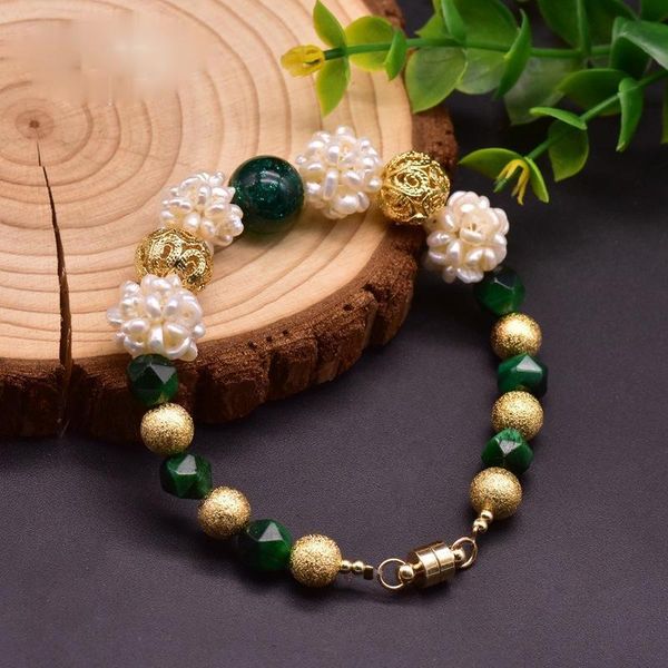 charm bracelets original natural green agate glass fresh water pearl bracelet personality magnetic button handmade woman jewelry customizati, Golden;silver
charm bracelets original natural green agate glass fresh water pearl bracelet personality magnetic button handmade woman jewelry customizati, Golden;silver