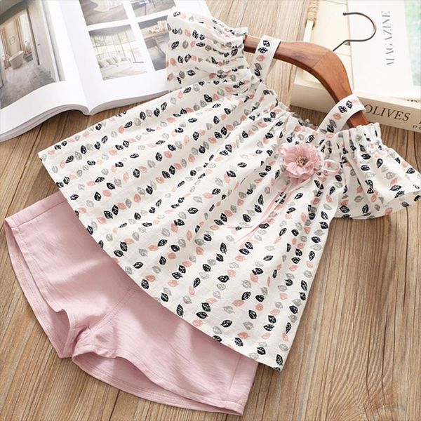 summer girls clothes kids leaf strap shoulder t shirt shorts 2 piece sets children clothing 8 years, White
summer girls clothes kids leaf strap shoulder t shirt shorts 2 piece sets children clothing 8 years, White