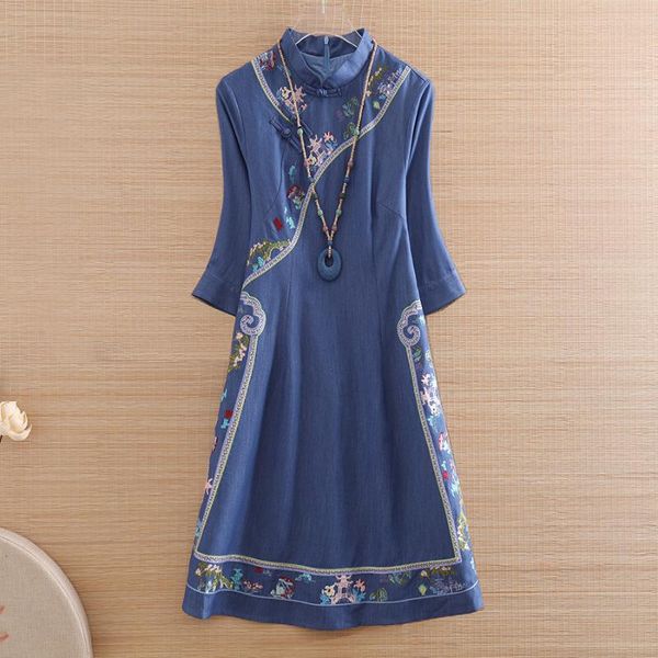 ethnic clothing high-end autumn women embroidery cheongsam tencel dress style retro elegant lady loose cowboy qipao female s-xxl, Red
ethnic clothing high-end autumn women embroidery cheongsam tencel dress style retro elegant lady loose cowboy qipao female s-xxl, Red