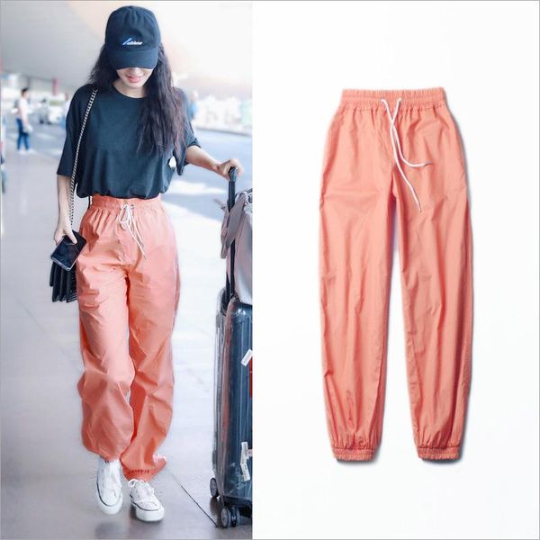 women's pants & capris 2021 trousers fashion was thin and loose wide legs casual sports lace-up tooling, Black;white
women's pants & capris 2021 trousers fashion was thin and loose wide legs casual sports lace-up tooling, Black;white