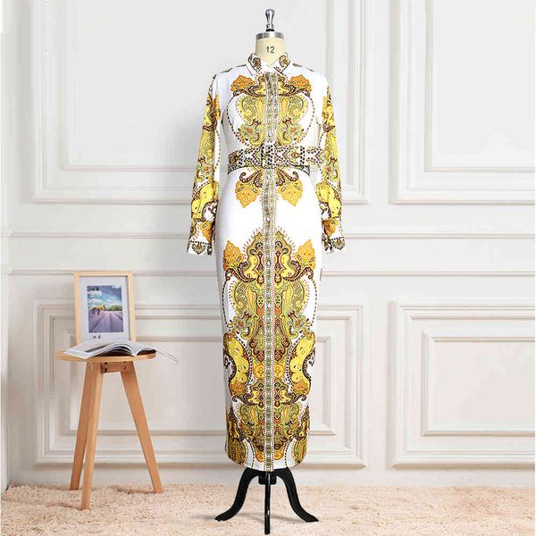 dress printed long sleeves elegant white gold women dressed in african floral robes fashion autumn ladies plus size xxl i2yq, Black;gray
dress printed long sleeves elegant white gold women dressed in african floral robes fashion autumn ladies plus size xxl i2yq, Black;gray