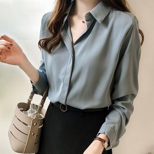 women's blouses & shirts autumn women 2021 fashion solid plus size female clothes loose shirt long sleeve blouse simple ol feminine blu, White
women's blouses & shirts autumn women 2021 fashion solid plus size female clothes loose shirt long sleeve blouse simple ol feminine blu, White