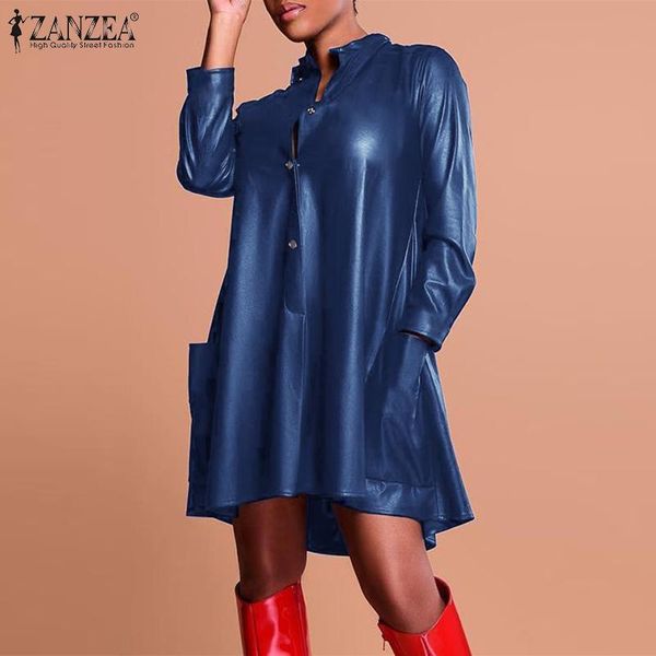 casual dresses fashion long sleeve o neck shirt dress women vintage pu leather sundress baggy office work kaftan button down robe, Black;gray
casual dresses fashion long sleeve o neck shirt dress women vintage pu leather sundress baggy office work kaftan button down robe, Black;gray